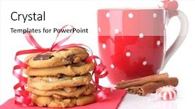  Presentation with christmas chocolate - PPT layouts featuring coffee mugs chrismas - christmas cookies with a mug background and a white colored foreground
