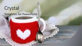  Presentation with tea coffee - Presentation theme enhanced with coffee mugs chrismas - cup of tasty hot tea background and a  colored foreground