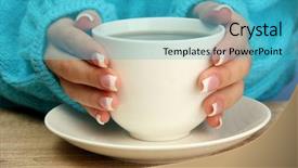  Presentation with cartoon kids holding hands - Presentation theme having coffee mugs chrismas - hands holding mug of hot background and a  colored foreground