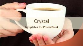  Presentation with hands holding - Slides having coffee mugs chrismas - hands holding mug of hot background and a  colored foreground