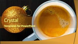  Presentation with new office - Cool new PPT layouts with coffee mugs chrismas - new year eve at office backdrop and a  colored foreground
