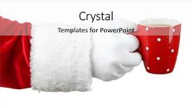  Presentation with santa - Presentation theme with classical organisation - coins stack and alarm clock background and a light gray colored foreground.