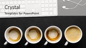  Presentation with coffee music - Slide deck enhanced with coffee music - working hours empty and full background and a sky blue colored foreground