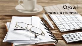  Presentation with life - Slide set having coffee notebook - business still life concept mixed background and a  colored foreground