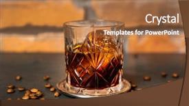  Presentation with liquor - Presentation with coffee old fashioned cocktail background and a coral colored foreground