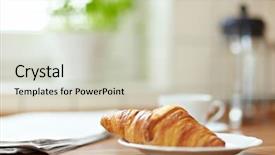  Presentation with croissant - Slides having coffee on a kitchen background and a soft green colored foreground