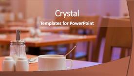  Presentation with dining restaurant - Slides enhanced with coffee on a table background and a coral colored foreground