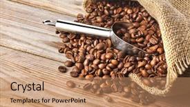  Presentation with coffee - Cool new theme with coffee-on-grunge-wooden-background backdrop and a coral colored foreground