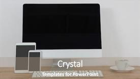  Presentation with electronic - Beautiful PPT layouts featuring coffee on table in office backdrop and a gray colored foreground