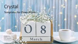  Presentation with dessert - PPT theme featuring coffee on table international background and a light blue colored foreground