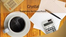  Presentation with smoke - Presentation design having coffee on the table background and a gold colored foreground