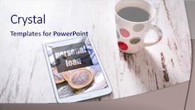  Presentation with technology black person - Amazing presentation theme having coffee on wooden table top backdrop and a  colored foreground