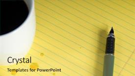  Presentation with yellow legal pad - PPT theme enhanced with coffee on yellow legal pad background and a yellow colored foreground