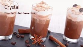  Presentation with coding coffee - PPT theme featuring coffee or chocoate with cream background and a  colored foreground