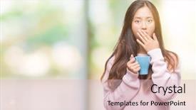  Presentation with coffee - PPT theme featuring coffee over isolated background cover background and a lemonade colored foreground