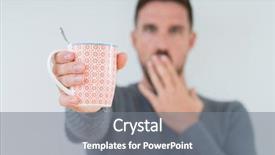  Presentation with cup coffee - Amazing PPT theme having coffee over isolated background cover backdrop and a gray colored foreground