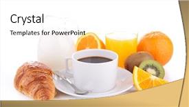  Presentation with breakfast - Slides enhanced with coffee pastries - breakfast isolated background and a  colored foreground
