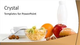  Presentation with balanced life health - Amazing slides having coffee pastries - healthy morning meal still life backdrop and a  colored foreground