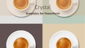  Presentation with minimal - Presentation with coffee-pattern-cup-of-coffee background and a coral colored foreground