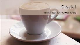  Presentation with cappuccino - Beautiful slides featuring coffee plants - cup of cappuccino on wooden backdrop and a  colored foreground