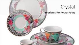  Presentation with ornament - Presentation featuring coffee pots - ornament plates and cup background and a  colored foreground