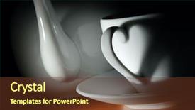  Presentation with tea coffee - Amazing theme having coffee pots - tea cup and teapot backdrop and a tawny brown colored foreground