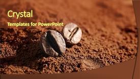  Presentation with coffee beans - Colorful PPT layouts enhanced with coffee powder with beans close backdrop and a tawny brown colored foreground