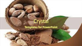  Presentation with cocoa beans - Slide deck consisting of coffee pralines - bowl with aromatic cocoa beans background and a tawny brown colored foreground