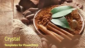  Presentation with herbal powder green - Amazing presentation having coffee pralines - bowl with aromatic cocoa powder backdrop and a tawny brown colored foreground
