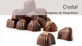  Presentation with peppermint candy cane on white - PPT theme having coffee pralines - chocolate candies isolated on white background and a light gray colored foreground