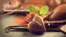  Presentation with chocolate milk - PPT theme enhanced with coffee pralines - chocolates background chocolate assortment background and a red colored foreground