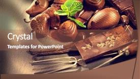  Presentation with chocolate milk - Slide set with coffee pralines - chocolates background chocolate assortment background and a  colored foreground