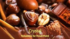  Presentation with chocolate milk - PPT theme consisting of coffee pralines - chocolates background chocolate assortment background and a tawny brown colored foreground