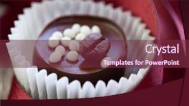  Presentation with praline - Slides having coffee pralines - praline background and a violet colored foreground