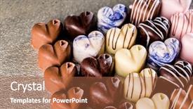  Presentation with sweets - Audience pleasing presentation design consisting of coffee pralines - sweets for valentine day backdrop and a red colored foreground