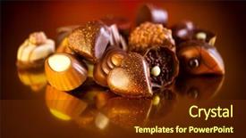  Presentation with candy heart - Slides having coffee pralines - valentine chocolates assorted chocolate candies background and a tawny brown colored foreground