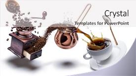  Presentation with business concepts photo - Cool new presentation theme with coffee preparation conceptual photo - turning backdrop and a light gray colored foreground