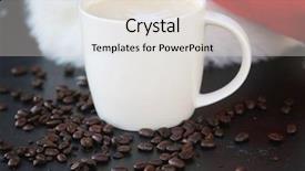  Presentation with coffee and sweet chocolate brownies - Audience pleasing theme consisting of coffee santa hat with latte backdrop and a light gray colored foreground