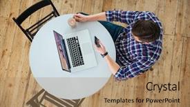  Presentation with man on top of mountain - Audience pleasing PPT layouts consisting of coffee shop free - top view portrait backdrop and a coral colored foreground