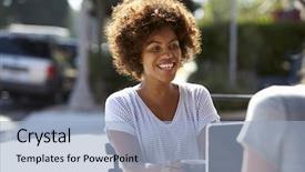  Presentation with trainee nurse sitting by female - Theme with coffee shop free - two female friends with laptop background and a light blue colored foreground