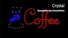  Presentation with music sign colorful - Colorful theme enhanced with coffee sign with colorful lights backdrop and a black colored foreground