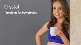  Presentation with curcuma drink - Presentation theme consisting of coffee soda - beautiful brunette enjoying a drink background and a  colored foreground