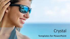  Presentation with turn around time - Theme having coffee soda - hispanic brunette model lounging background and a  colored foreground