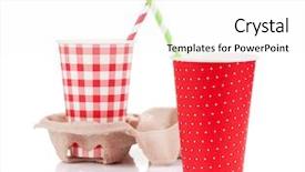  Presentation with paper cups - Colorful presentation enhanced with coffee soda - two paper cups with takeaway backdrop and a pink colored foreground