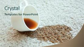  Presentation with coffee cup - Slides featuring coffee spilled on white carpet background and a sky blue colored foreground