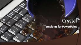  Presentation with spilling - Theme consisting of coffee spilling on keyboard background and a  colored foreground