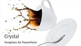  Presentation with coffee beans on a white - Amazing slides having coffee splash isolated on white backdrop and a white colored foreground