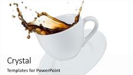  Presentation with splash - Colorful theme enhanced with coffee splash isolated on white backdrop and a white colored foreground