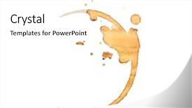 Presentation with coffee - PPT theme with smudgy - coffee stain isolated on white background and a white colored foreground