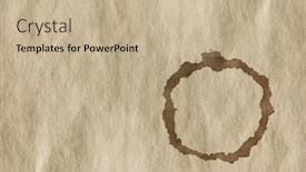  Presentation with old paper - PPT theme featuring coffee-stain-on-old-paper background and a mint green colored foreground